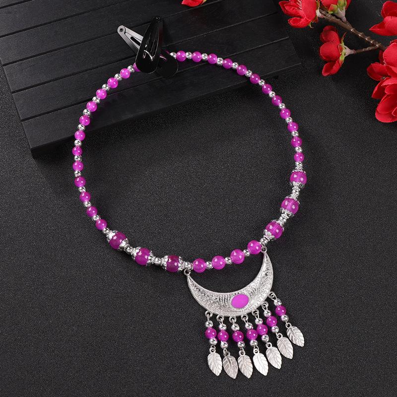 Barn Vuxen Etnisk Stil Huvudbonad Exotisk Stil Miao Kvinnlig Skatt Tofs Ögonbryn Håraccessoarer Tibetansk Retro Krage Halsband