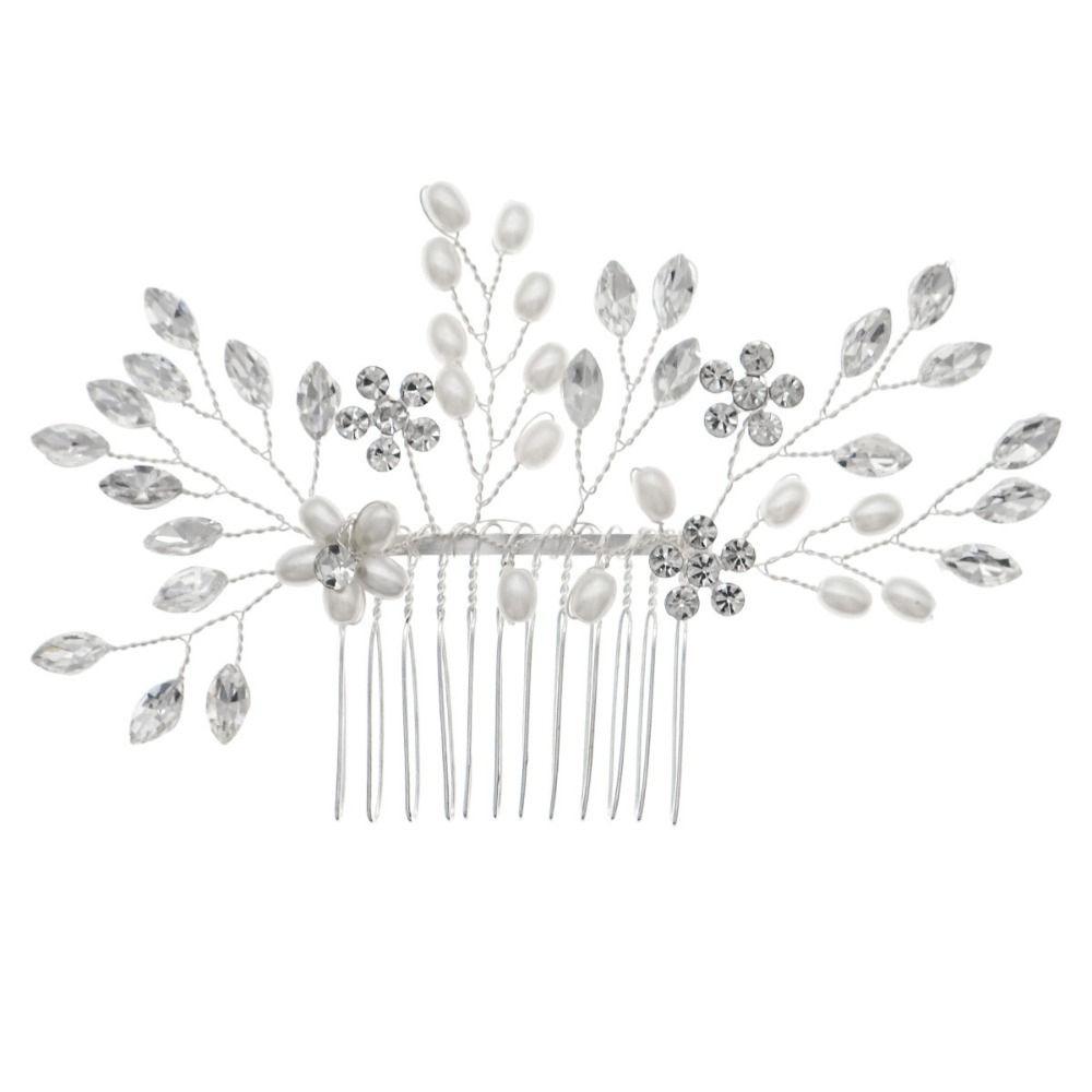 Exquisite Bridal Headdress Elegant Faux Pearl Hairclip Daily Use Rhinestone Hairpin  Girl Gift