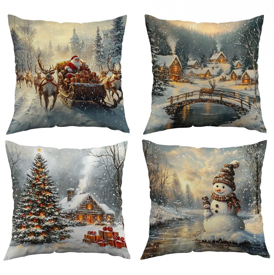 Christmas American Decorative Throw Pillow Case Pillow Case Sofa Living Room Cushion Pillow Case