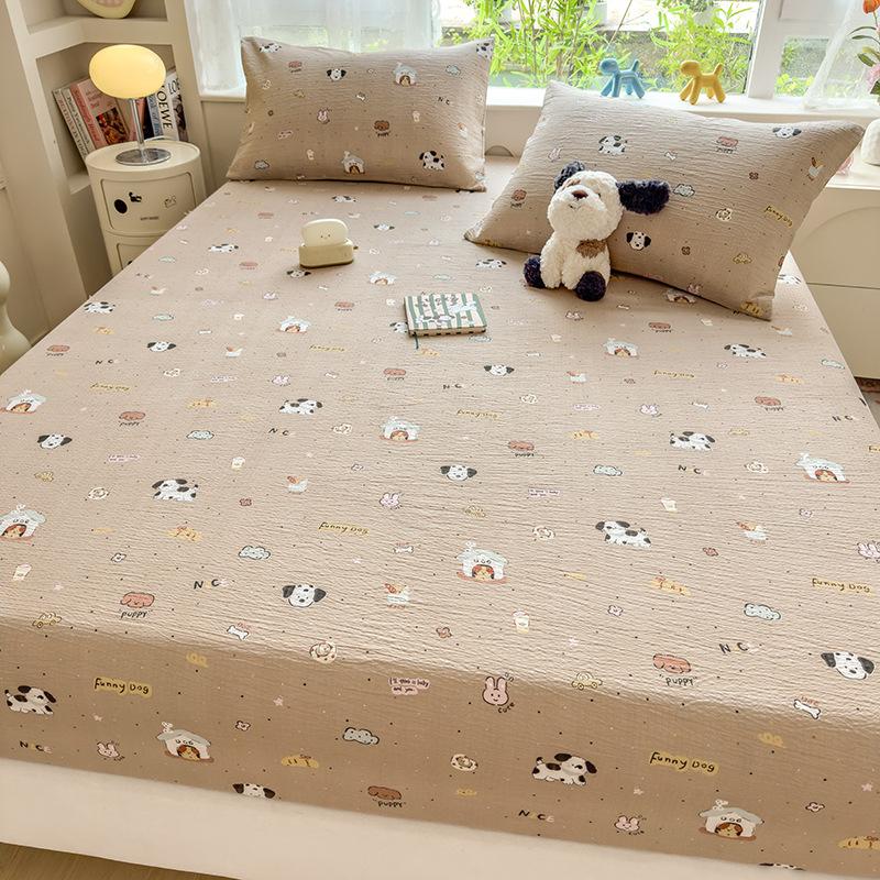 Σεντόνι με λάστιχο Μονό Τεμάχιο Νέο Μαλακό Πλυμένο Βαμβακερό Σεντόνι με Λάστιχο Προστατευτικό Στρώματος Αντιολισθητικό Αναπνέον Σεντόνι Καθολικό για Όλες τις Εποχές