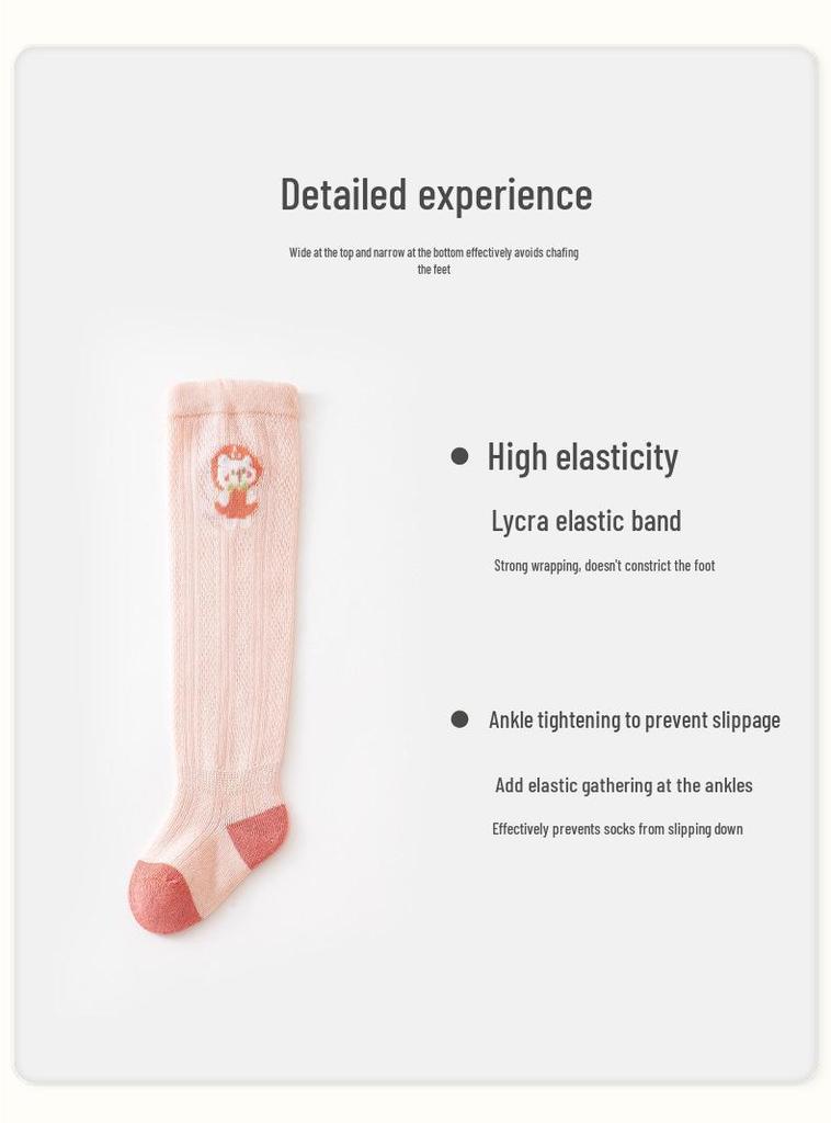 Liu Cheng Xing Baby Breathable Cartoon Mesh Over-the-Knee Cotton Socks