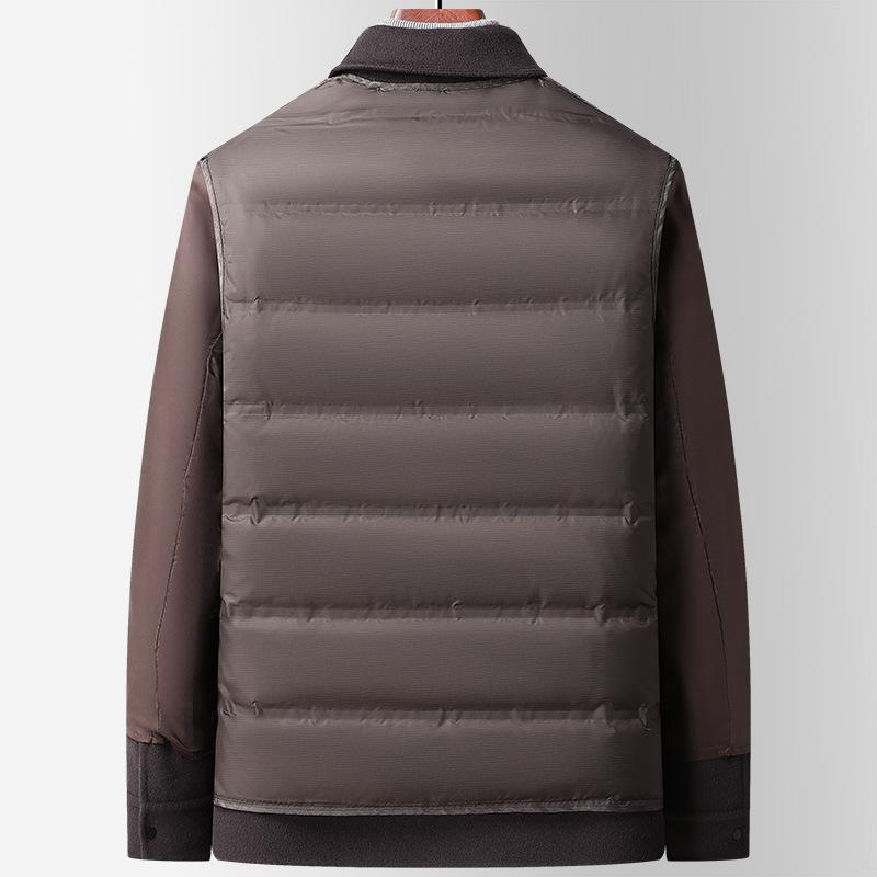 Herbst und Winter Neuer Stil Wolle Doppelseitige Jeansjacke Herren Abnehmbares Daunenfutter Warme Wolljacke