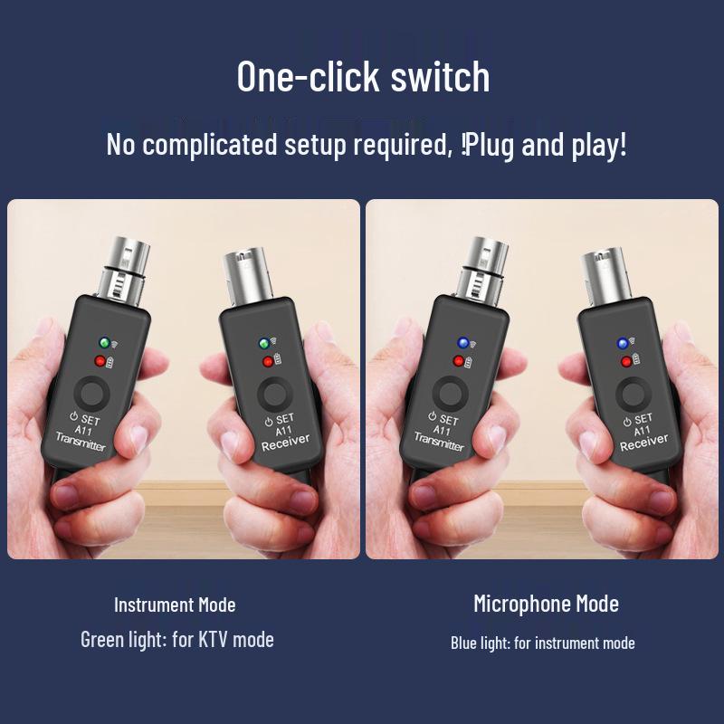 Universal Wired Microphone Converter & Transmitter for Musical Instruments