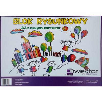 A3 White Drawing Pad, 20 Sheets, VECTOR