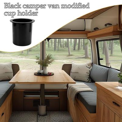 Cup Holder Insert with Drain Heavy Duty Drink Replacement for Yacht Boat Black
