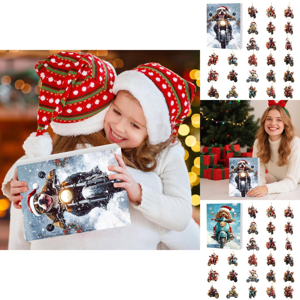 Christmas Dog Advent Calendar With Acrylic Decor For Holiday Gift Gifting
