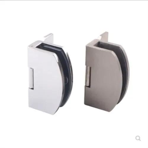 2pcs Zinc Alloy, Cabinet Glass Door Hinge/glass Clamp/clips,for 4mm-10mm Glass,no Holes, Single Folder ,glass Hardware