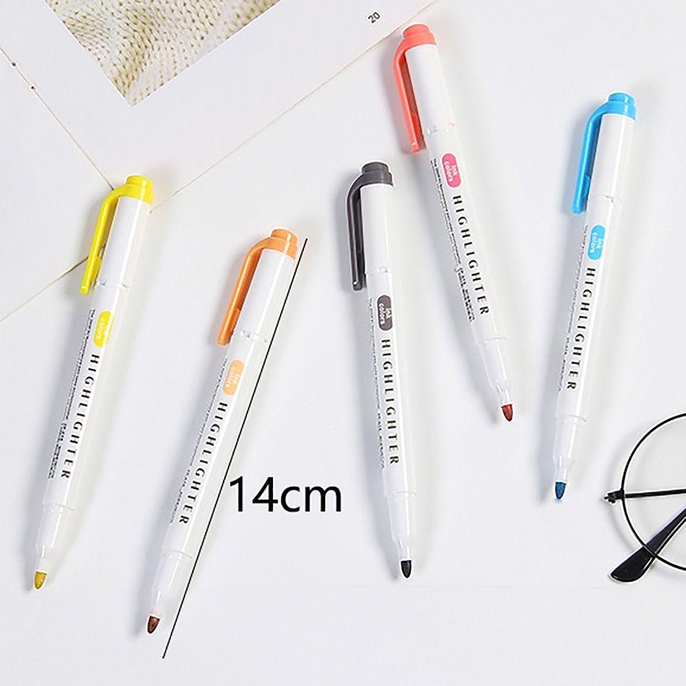 5/25pcs/set Double Headed Highlighter Pen Set Art Marker Student Stationery Fluorescent Pen Fluorescent Drawing Markers