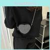 Fashionable Heart Design Shoulder Bag For Women With Chic Chain Detail In Versatile Black Or Silver Color
