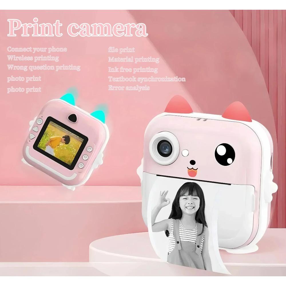 Children Camera Instant Print Mini Digital Video Camera for Kids HD Screen APP Connect Children's Digital Camera Toys As Gifts