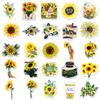 50 Sunflower Cartoon Stickers - DIY Color Plant Decoration for Milk Tea Cups