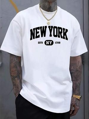 Unisex's New York Graphic T-Shirt - Soft, Breathable Polyester Casual Summer T-Shirt With Bold NEW YORK Print