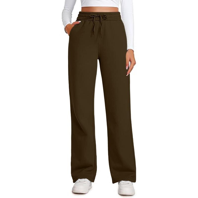 YYFS Women's Fashion Casual Solid Color Print High Waist Trousers Pants & Capris