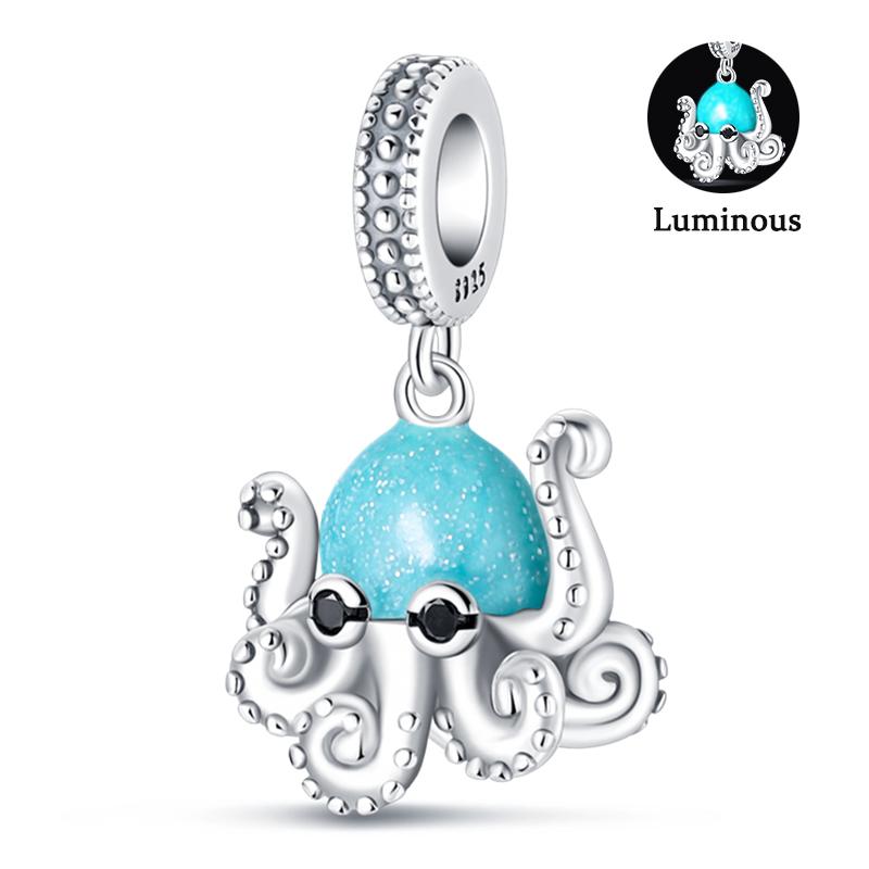 Charm Bead Components Compatible With Pan Copper Metal Firefly Ocean Star Butterfly Glowing Changing Color Trendy Authentic Original Bracelets Do It