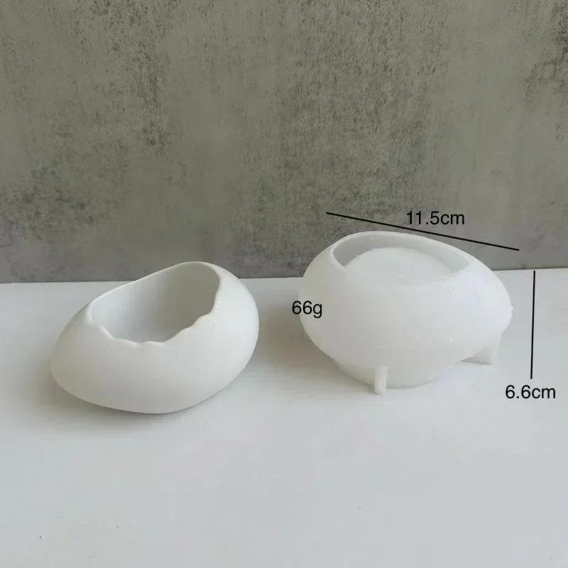 Gypsum Egg-shaped Flower Pot Handmade Mold Silicone Eggshell Candle Jar Succulents Flower Pot Accessories