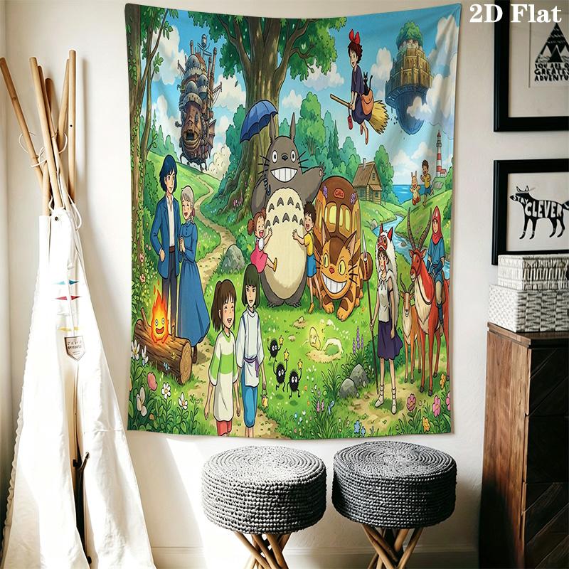 Prinzessin Mononoke Mythische Reise Wandteppich Wandmontage Mode Druck Hintergrundtuch Weihnachtsgeschenk Weich
