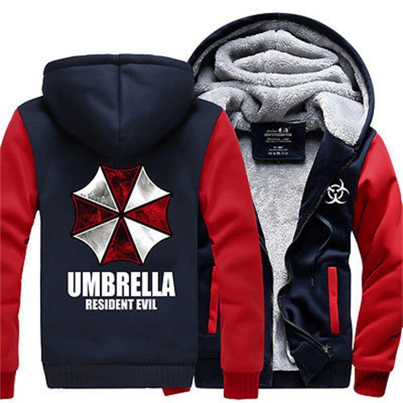 Resident Hot Evil Biohazard Umbrella Thicken Jacket Sweater Winter Coat Hoodies