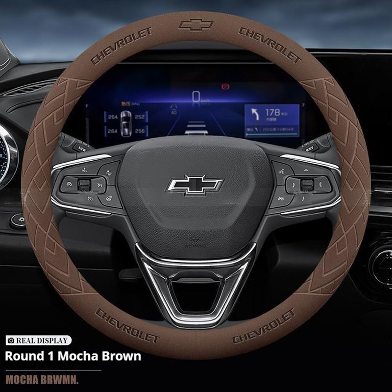 For Chevrolet Cruze Bolt Aveo Spark Orlando Onix capti Prisma Cavalier Sail Tracker Suede Car Steering Wheel Cover Accessories