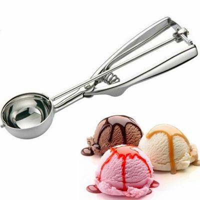 Łyżka do lodów ze stali nierdzewnej uchwyt sprężynowy zacieru ziemniaczanego kulka z arbuza miarka do lodów forma do lodów akcesoria kuchenne do domu gadżety