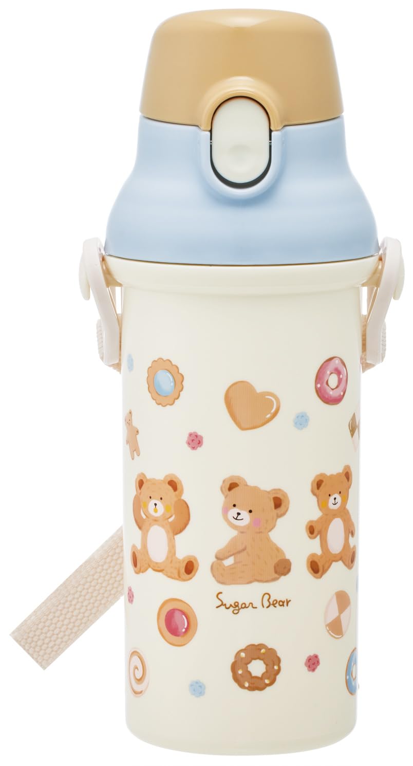 

Skater Water Sugar Dishwasher Made in Children s Bottle, Bear, 480ml, Plastic, One-Push Open/Close, Safe, Japan, PSB5SAN-A