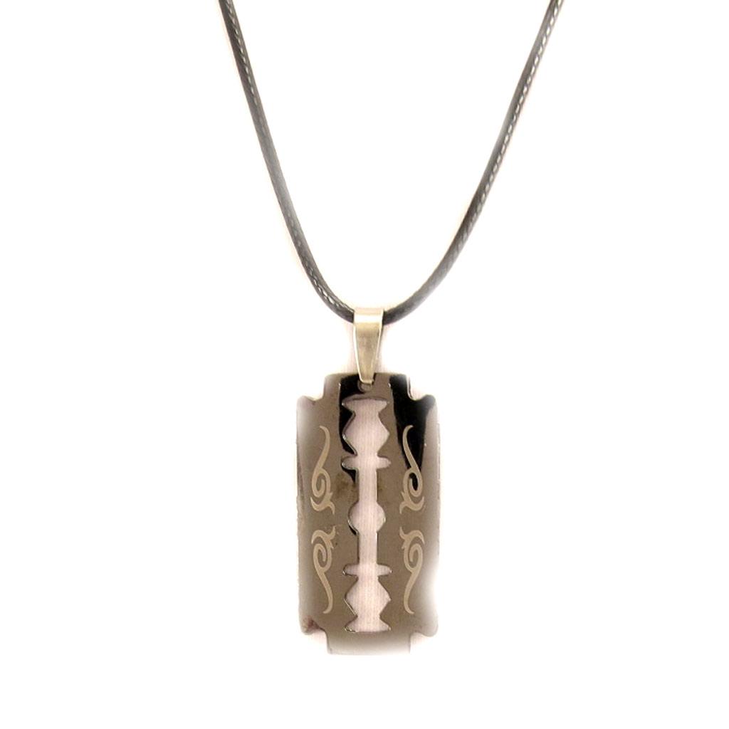 Les Trésors De Lily [L5122] - Anthracite Gray 'Peaceful' Steel Necklace