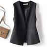 Gilet de costume Gilet pour femme Veste 2025 Automne Nouveau Style Taille Commuting Polyvalent Gilet ajusté
