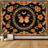 Accnicc Yellow Sun and Moon Tapestry Vintage Indie Boho Tapestry Wall Hanging  Sunflowers Butterfly Moth Constellation Wall Mat