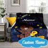 Custom Name Happy Birthday Brown Bear Blanket bed sofa Blanket Flannel Blanket for Camping, Hiking, Picnic Essentials,gift for Fan family