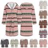 Unisex Long Christmas Print Flannel Bathrobe, Absorbent Quick-Dry Sleep Robe for Men and Women
