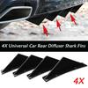 4pcs Car Rear Bumper Lip Diffuser Splitter Spoiler Scratch Protector Fin Trim Caps Universal Exterior Accessory
