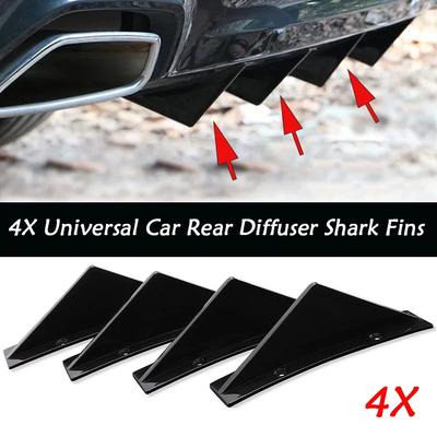 4 st Bil Bakre Stötfångare Läpp Diffusor Splitter Spoiler Repskydd Fena Trimkåpor Universell Exteriörtillbehör