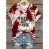 Women's T Shirt Bloodstain Graphic Letter Vintage Stylish Classic Short Sleeve V Neck Regular Tops
