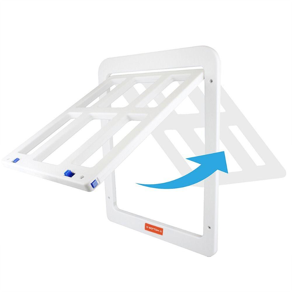 2 Way Locking Dog Flap Door Free Entry Lattice Cat Door Hole Convenient Cats Window Gate  Patio