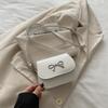 Simple Solid Color Bow Decoration Women Shoulder Bag For Daily Casual