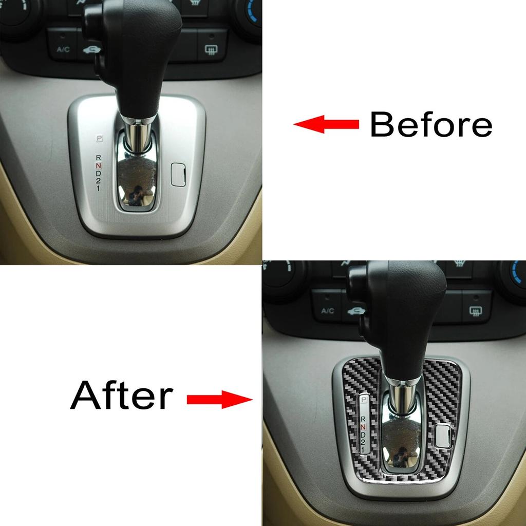 För Honda CRV 2007 2008 2009 2010 2011 Bil Kolfiber Mittkonsol Växelspakspanel Ram Skyddande Dekoration