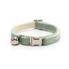 Adjustable White Tea Velvet Cat Collar with Bell - Cute & Comfy Pet Collar