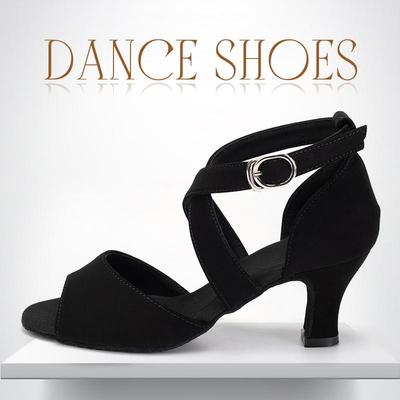 6.5CM Heel Ladies Women Girls Black Latin Tango Ballroom Dancing Shoes Salsa Indoor