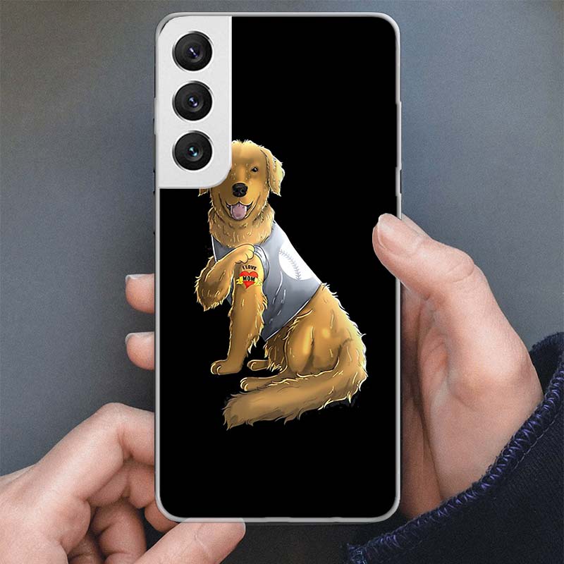 Pug I Love Mom Funny Dog Phone Case For Samsung Galaxy S25 S24 S23 Ultra S22 Plus S21 S20 FE S10 + S25Ultra S24U Soft Cover Shel