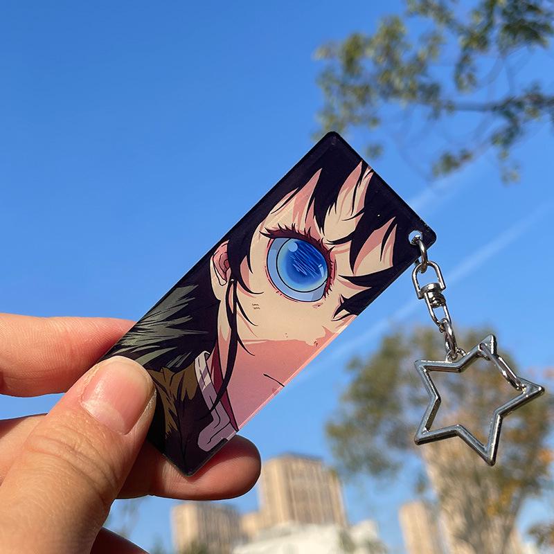 Demon Slayer Glowing Eyes Acrylic Keychain - Cartoon Pendant Gift
