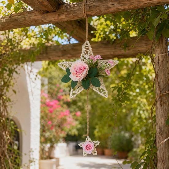 Rattan Hanging Ornaments, Five-pointed Star Shape Hangings, Handcrafted Durable Wear-resistant Home Decoration for Family Friends