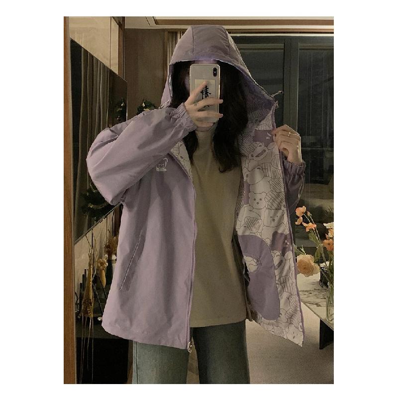 Girl in a reversible jacket2026New Spring and Autumn Thin Casual Jacket, Windbreaker