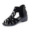 Soft Leather Roman Sandals for Women with Soft Soles, Mom's Shoes for Wearing As Outerwear, Women's Sandals with Wedge Heels, Women's Shoes