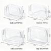 Set of Four Large PVC Toiletry Bags - Transparent, Waterproof, Dustproof, Zippered.