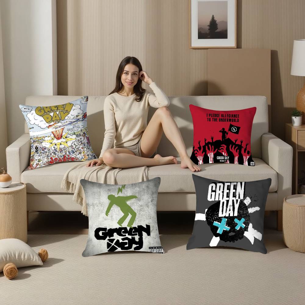 G-Green Day S-Saviors Pillow Case Sofa Living Room Bedroom Double-sided Printing Square Cushion Nap Time Pillow Case