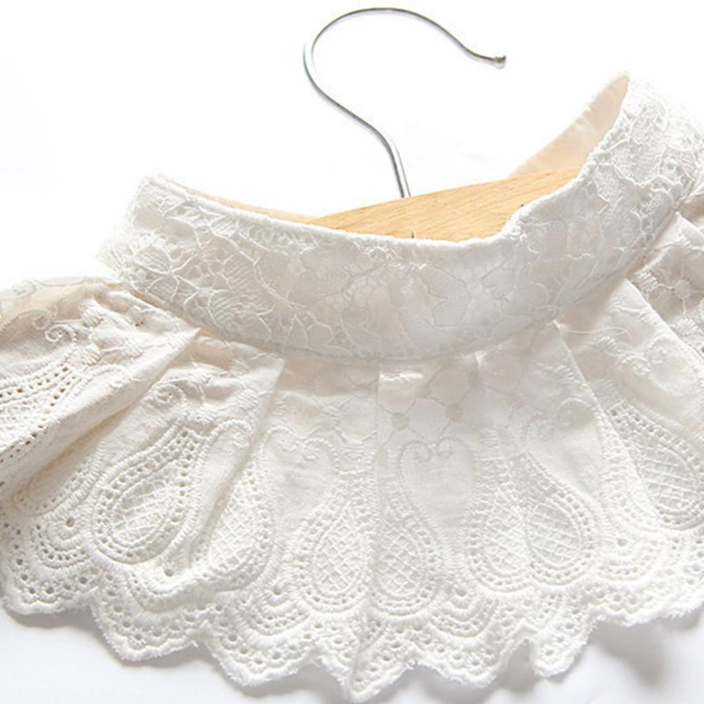 Multiuse Ruffled Collar Vintage Victorian Costume False Collar Cosplay Dressingup Accessory Removable Collar for Daily