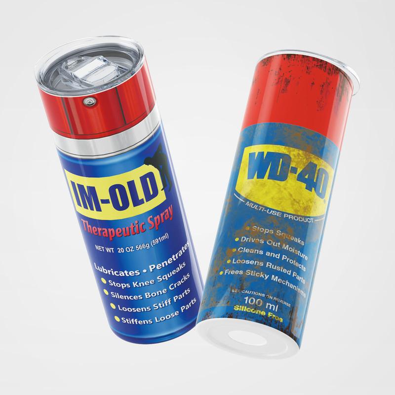 IM-OLD/WD-40 Themen Edelstahlbecher-Set, 20 oz, Isolierte Reisebecher mit Strohhalmen
