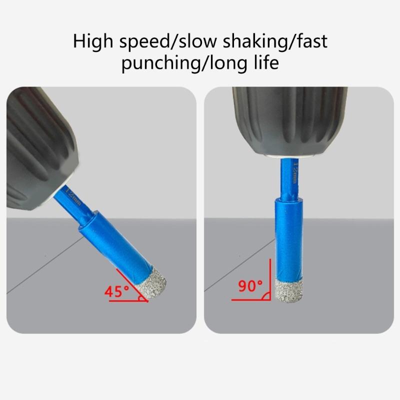 7Pcs Dry Diamond Drills Bit Set Tile Drills Bit Hex Shank For Ceramic Porcelain Marble Granites Stone Glass Brick