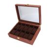 10 Slots Watch Dislpay Box Soft Pillow Watch Organizer Watch Storage Case with Glass Lid