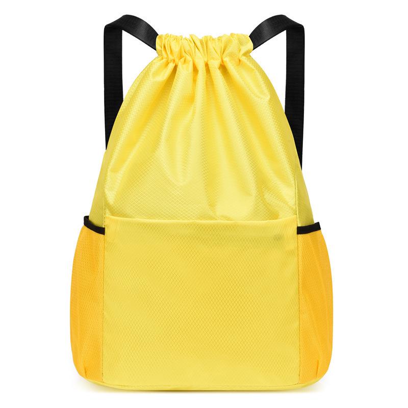 Water-Resistant Foldable Large Capacity Drawstring Sports Backpack with Logo Print for Fitness and Basketball