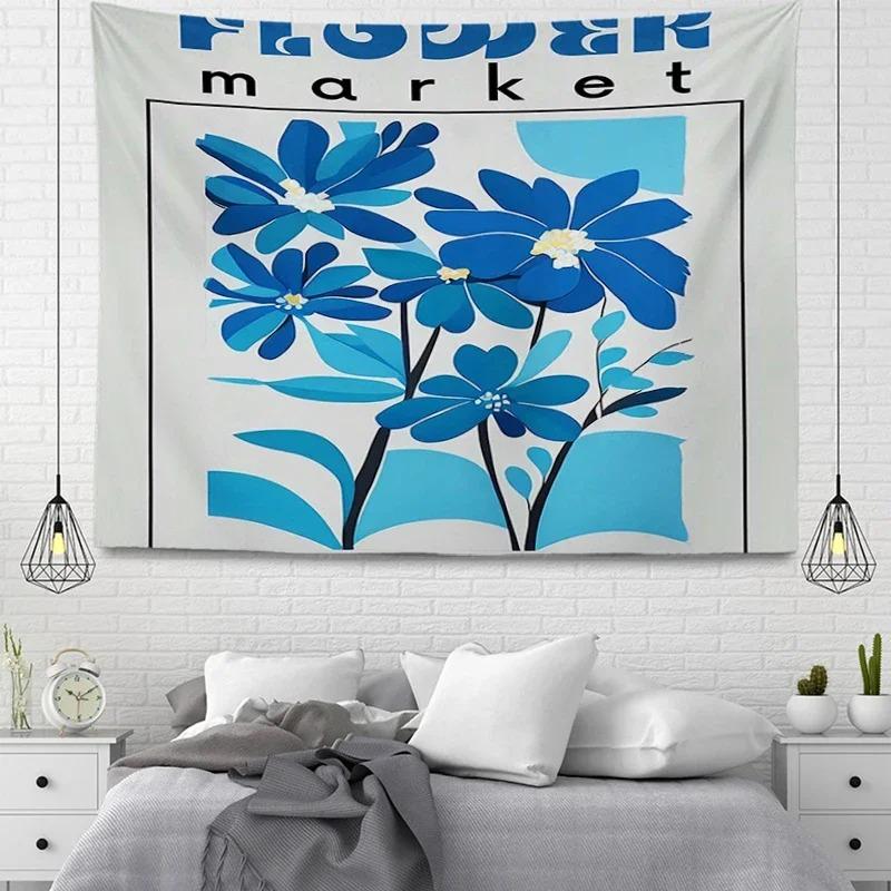 

Линия Моранди Цветочный Декоративный Гобелен Домашняя Стена Гостиная Офис Декоративный Гобелен 100x75cm